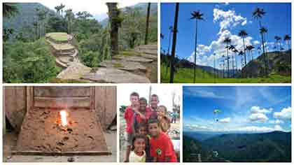 A collage of the different things Colombia tourism has to offer