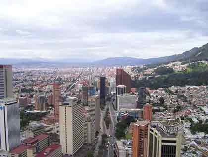 An overlooking photo of Bogota, Colombia